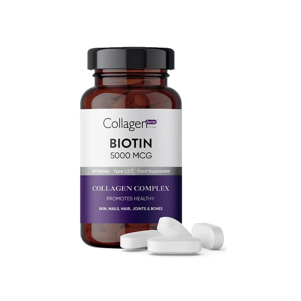 Collagen Forte Platinum الكولاجين فورت بلاتينوم بريميوم مركب البيوتين والكولاجين 60 قرصًا
