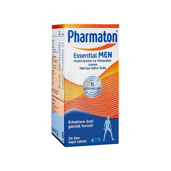 Pharmaton Essential Men 30 Tablets - Magnesium, Vitamin B, Vitamin D, Multivitamins and Minerals