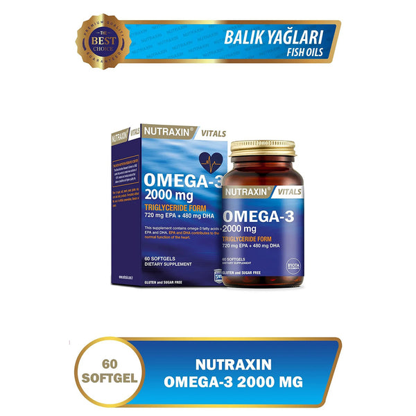 Nutraxin Omega 3 Fish Oil - Omega 3 2000 Mg - EPA DHA GOED