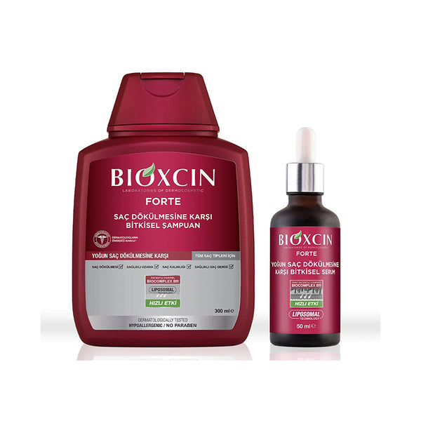Bioxcin Forte مجموعة من 3 عبوات شامبو العناية ضد تساقط الشعر وفعالة لإطالته 